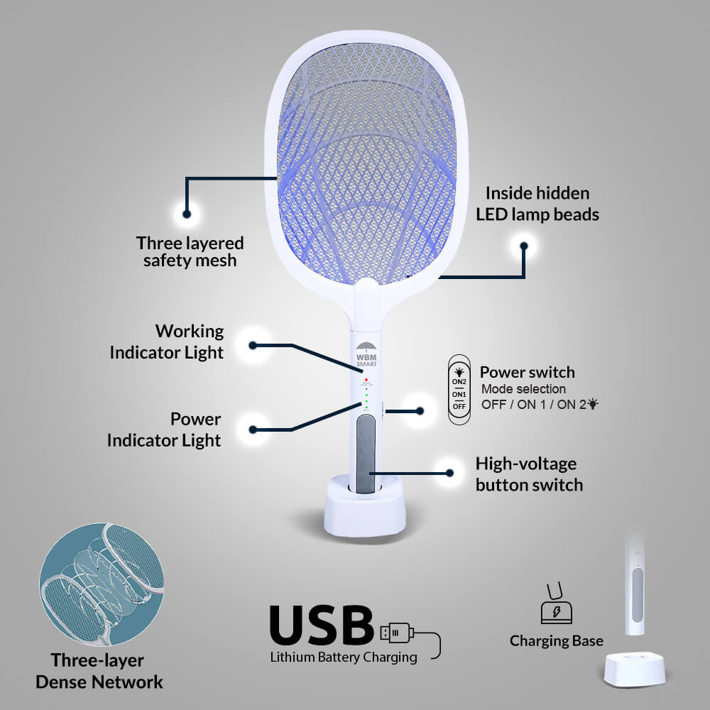 Zylo 2-in-1 Mosquito Killer Racket & Lamp