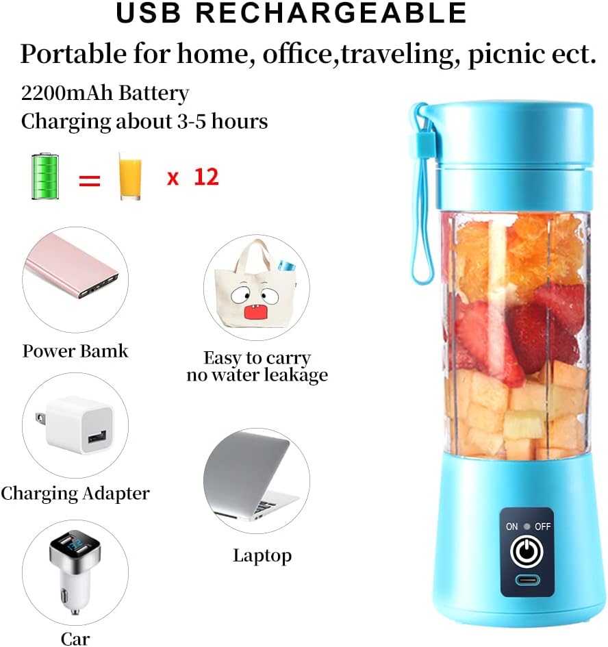 Portable Mini Juicer Blender – USB-Rechargeable & Travel-Friendly
